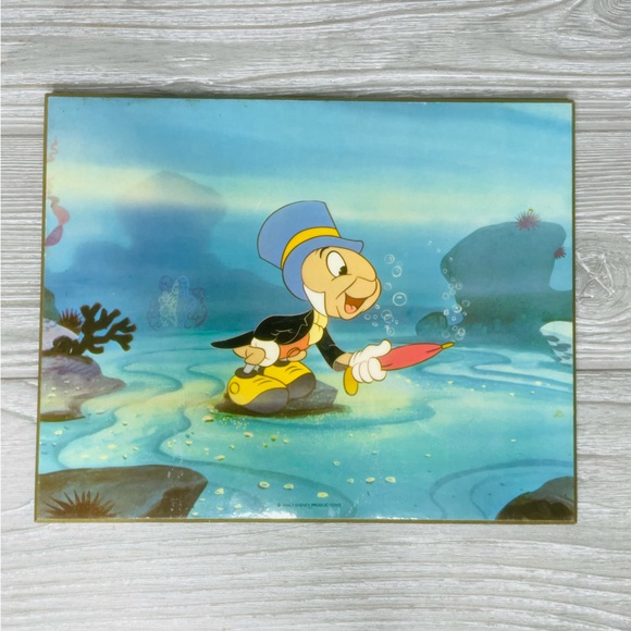 Vintage Disney pressed board Pinocchio Jiminy cricket wall hangin decoration art - Picture 2 of 6